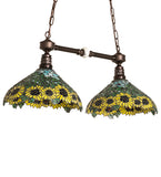 35"L Wild Sunflower 2 Lt Island Pendant