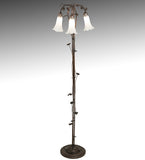 58"H White Pond Lily 3 Lt Floor Lamp