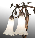 58"H White Pond Lily 3 Lt Floor Lamp