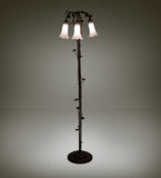 58"H White Pond Lily 3 Lt Floor Lamp