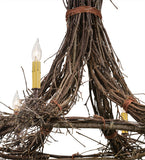 36"W Rustic Twigs 6 Lt Chandelier