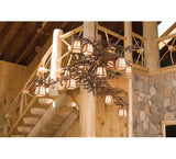 48"W Pine Branch Valley View 12 Lt Lodge Chandelier