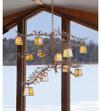 48"W Pine Branch Valley View 12 Lt Lodge Chandelier