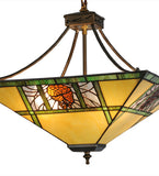 17"Sq Pinecone Ridge Tiffany Lodge Inverted Pendant