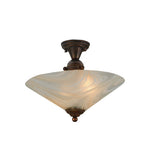 18"W Deco Ball Blush Swirl Modern Semi-Flushmount