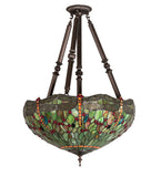 22"W Tiffany Hanginghead Dragonfly Semi-Flushmount