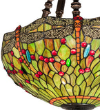 22"W Tiffany Hanginghead Dragonfly Semi-Flushmount