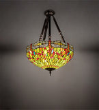 22"W Tiffany Hanginghead Dragonfly Semi-Flushmount