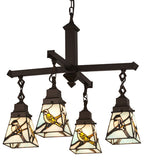 24"W Backyard Friends 4 Lt Chandelier