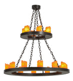 36"W Loxley 18 Lt Two Tier Rustic Gothic Chandelier