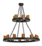 36"W Loxley 18 Lt Two Tier Rustic Gothic Chandelier