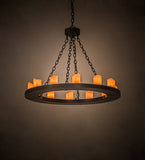 36"W Loxley 12 Lt Rustic Lodge Gothic Chandelier