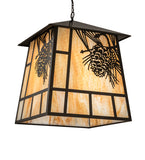 30"Sq Stillwater Winter Pine Lantern Outdoor Pendant