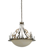 30"W Ski Lodge Inverted Pendant