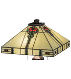 23.5"H Parker Poppy Stained Glass Table Lamp
