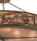 72"W Tropical Floral Beach Coastal Inverted Pendant