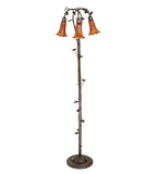 58"H Amber Pond Lily 3 Lt Floor Lamp