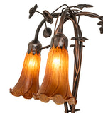 58"H Amber Pond Lily 3 Lt Floor Lamp