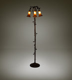 58"H Amber Pond Lily 3 Lt Floor Lamp
