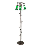 58"H Green Pond Lily 3 Lt Floor Lamp