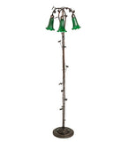 58"H Green Pond Lily 3 Lt Floor Lamp