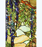 15.25"W X 36.25"H Wisteria & Snowball Stained Glass Window