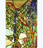 15.25"W X 36.25"H Wisteria & Snowball Stained Glass Window