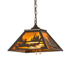 16"Sq Canoe At Lake Pendant