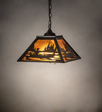 16"Sq Canoe At Lake Pendant