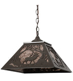 16"Sq Elk Ceiling Pendant