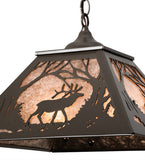 16"Sq Elk Ceiling Pendant