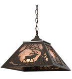 16"Sq Elk Ceiling Pendant