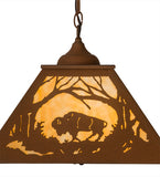 16"Sq Buffalo Pendant