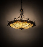 42.5"W Greenbriar Oak Tiffany Lodge Inverted Pendant