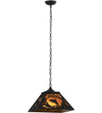 16"Sq Northwoods Leaping Trout Pendant