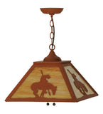 16"Sq Trails End Southwest Pendant