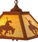 16"Sq Trails End Southwest Pendant