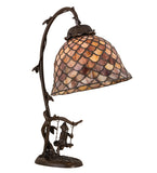 15"H Tiffany Fishscale Victorian Accent Lamp