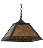 16"Sq Diamond Mission Ceiling Pendant