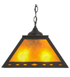 16"Sq Diamond Mission Ceiling Pendant