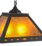 16"Sq Diamond Mission Ceiling Pendant