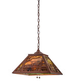16"Sq Quiet Pond Rustic Lodge Pendant