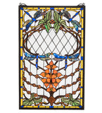 14"W Dragonfly Allure Stained Glass Window