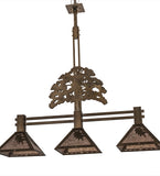 45"L Oak Tree Oak Leaf 3 Lt Kitchen Island Lighting
