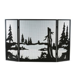 52"W X 32"H Quiet Pond Folding Fireplace Screen