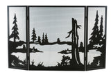 52"W X 32"H Quiet Pond Folding Fireplace Screen