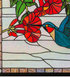 21"W X 19"H Hummingbird Stained Glass Window