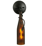 5"W Tuscan Vineyard Etched Grapes Wine Bottle Wall Sconce