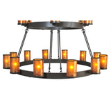 66"W Chappell 18 Lt Two Tier Mission Chandelier