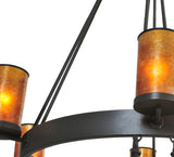 66"W Chappell 18 Lt Two Tier Mission Chandelier